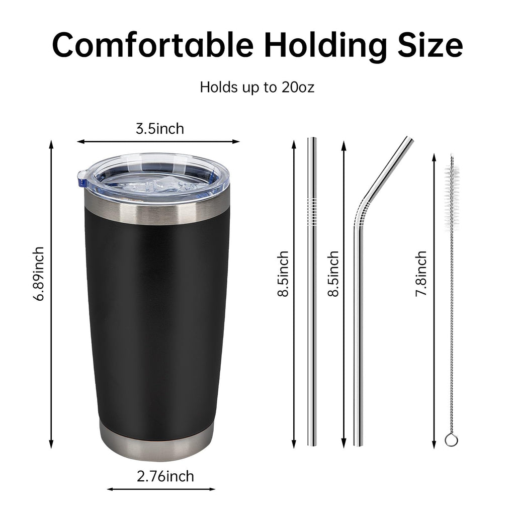 32 Pack 20oz Stainless Steel Insulated Tumblers with Lid & Straw N68898