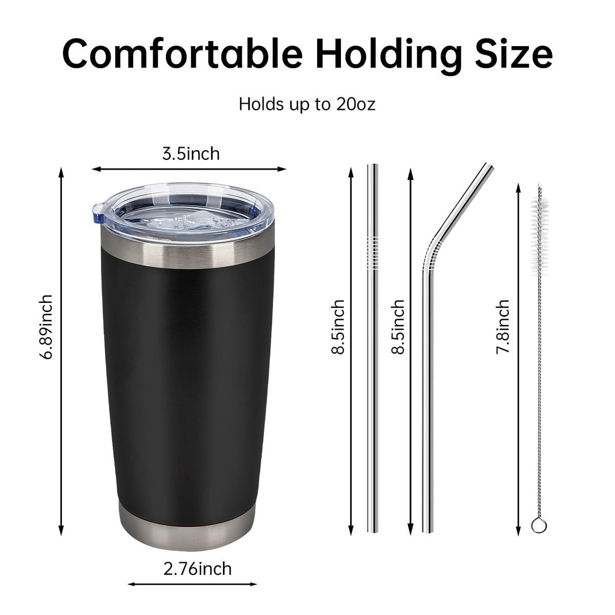 32 Pack 20oz Stainless Steel Insulated Tumblers with Lid & Straw N68898