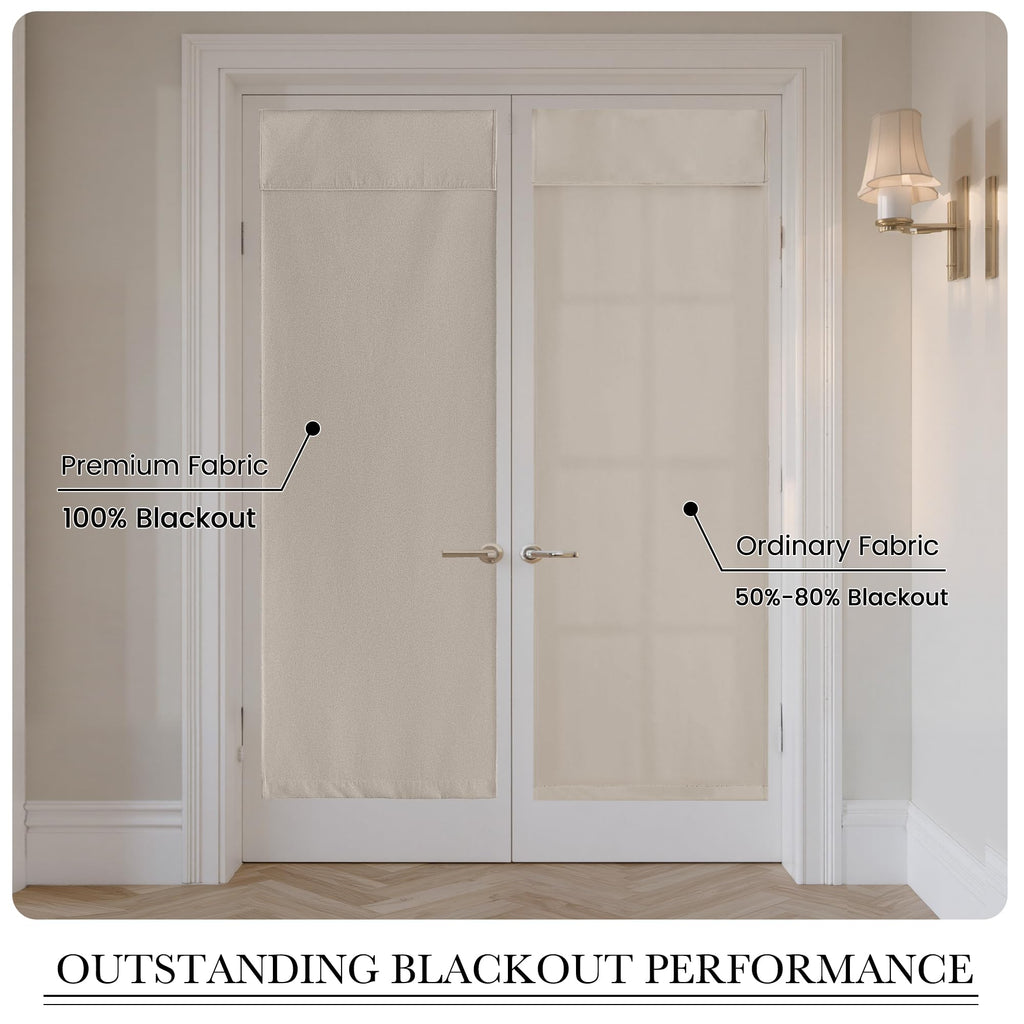 100% Blackout Linen French Door Curtain L199