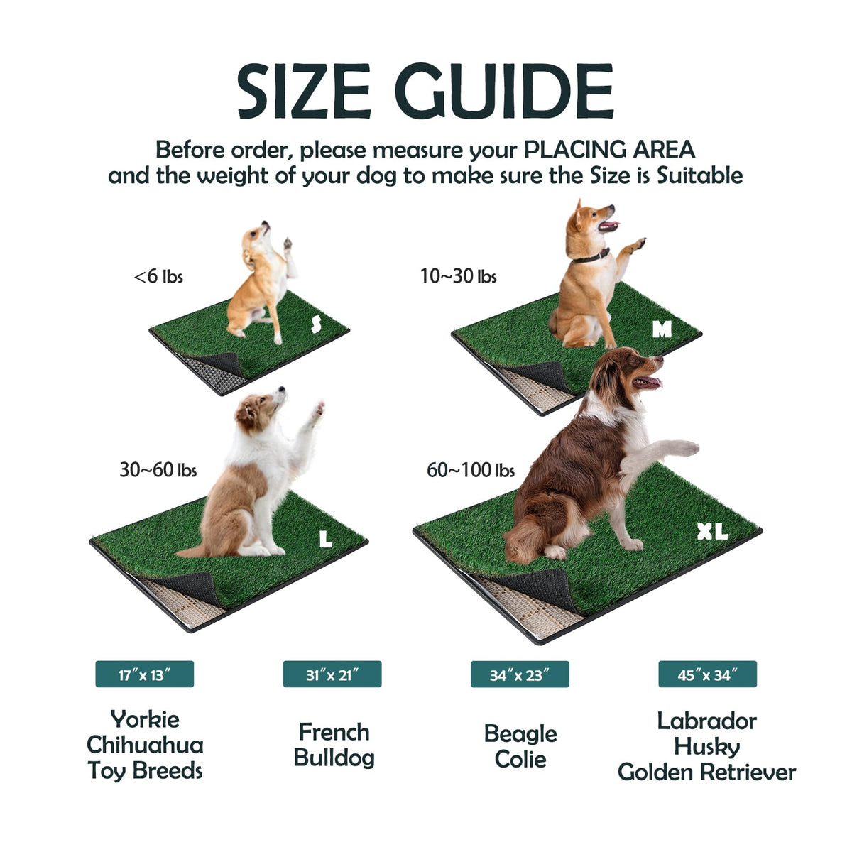 Extra Small Dog Grass Pee Pads with Tray D70052