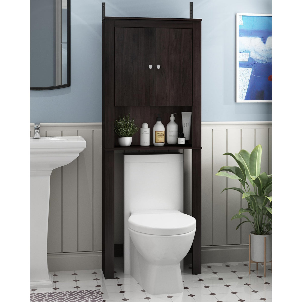 Black Over The Toilet Storage Cabinet N94487