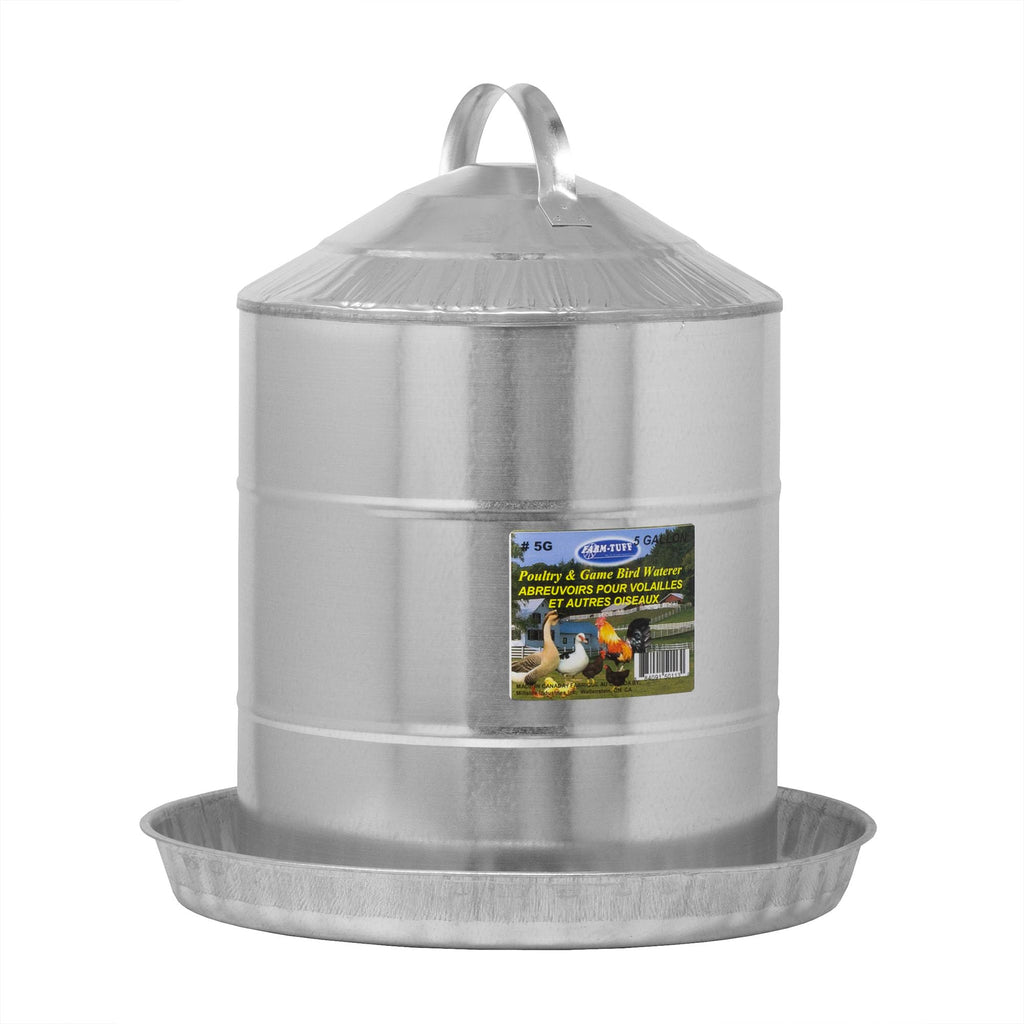 Galvanized 5 Gallon Poultry Waterer D597