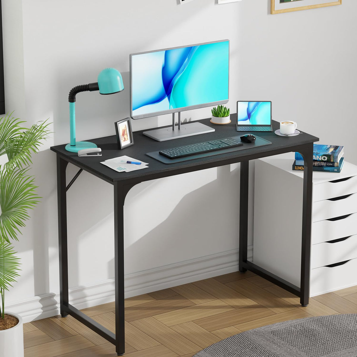 39 Inch Black Computer Desk D335