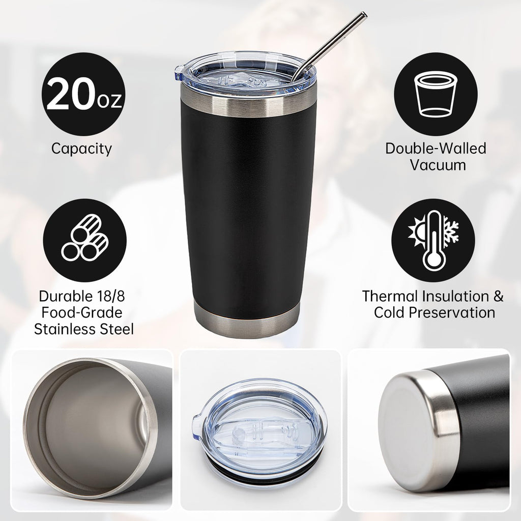 32 Pack 20oz Stainless Steel Insulated Tumblers with Lid & Straw N68898