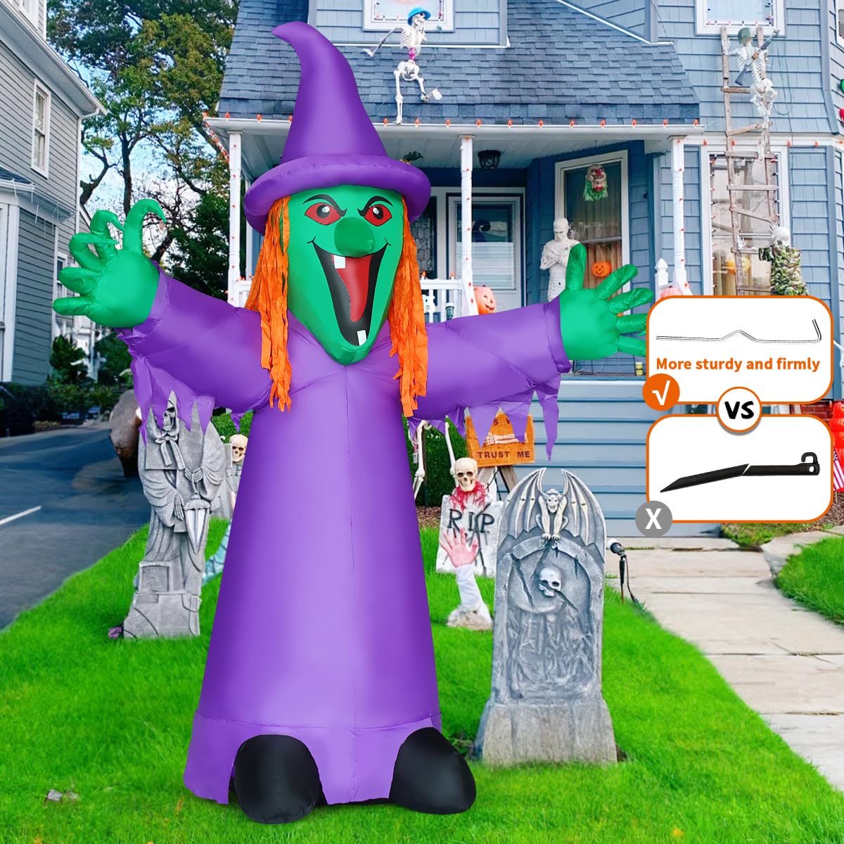 8FT Purple Halloween Inflatables with LEDs X307922