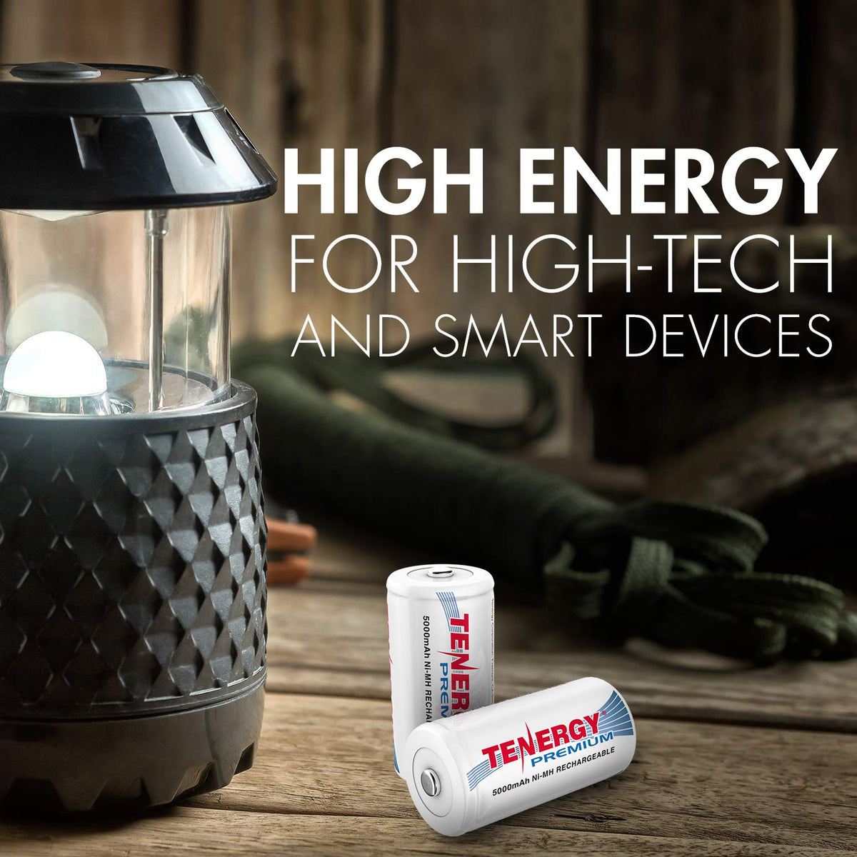 Rechargeable C Batteries and LCD Smart Battery Charger, 4 Pack Q303