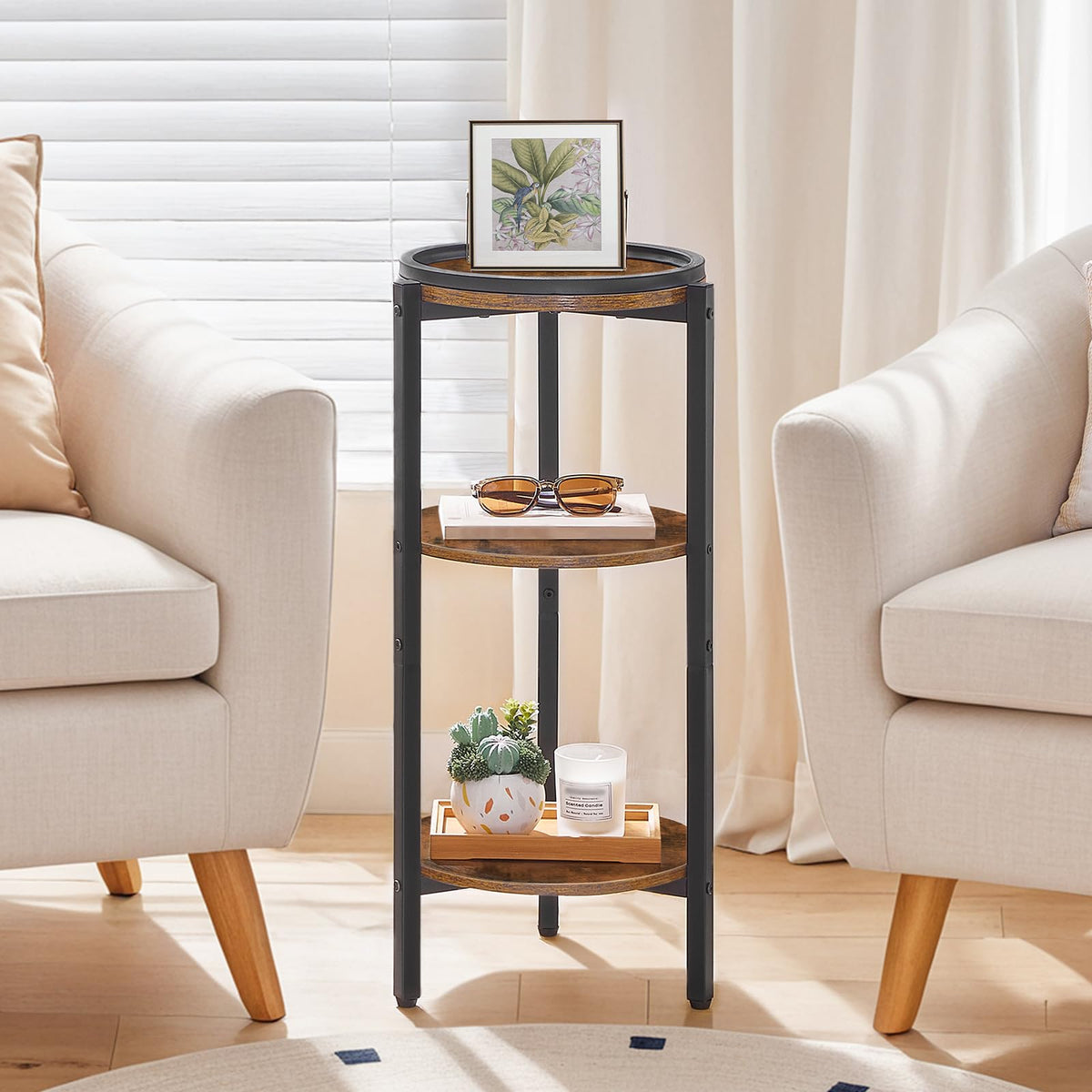 Small Round 3-Tier Side Table B360461