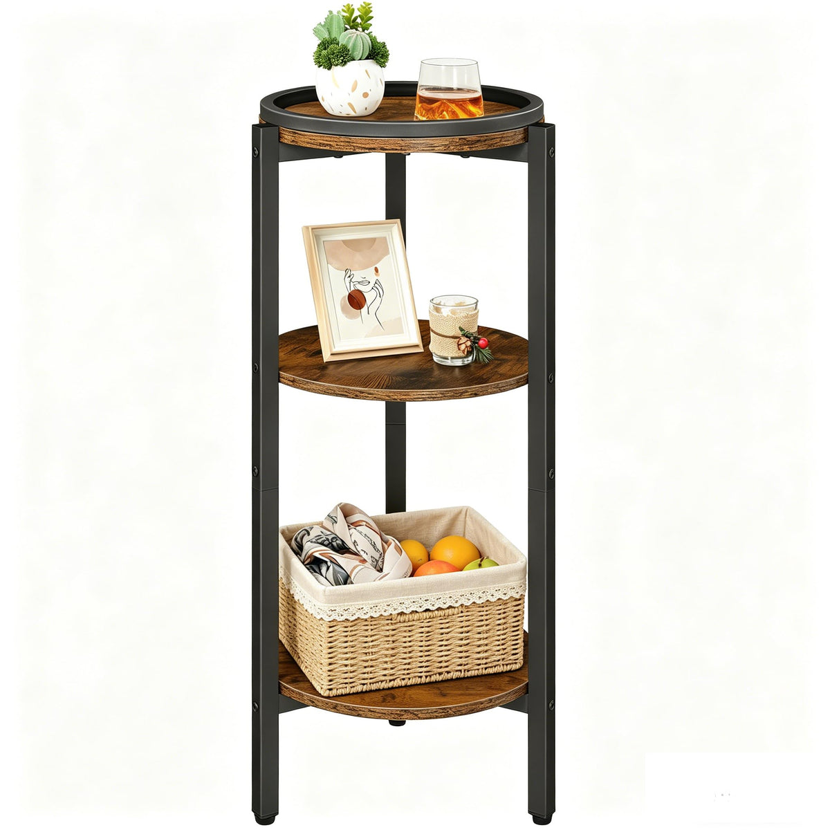 Small Round 3-Tier Side Table B360461