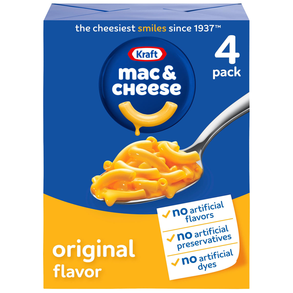 Kraft Mac and Cheese, 4 Boxes, Original Flavor, 7.25 oz S232