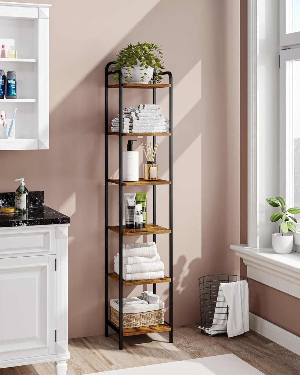 Narrow Industrial Bookcase N864