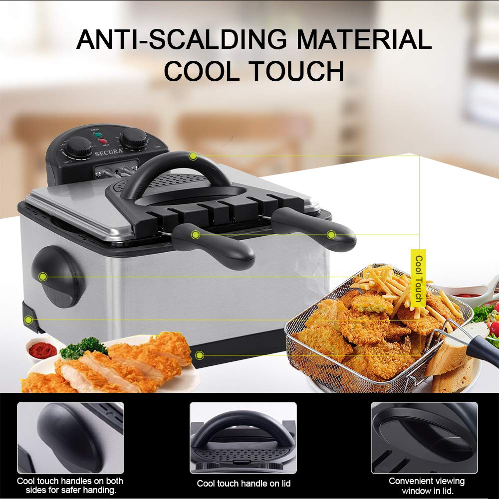 4 Liters Stainless-Steel Electric Deep Fryer with Timer I91096