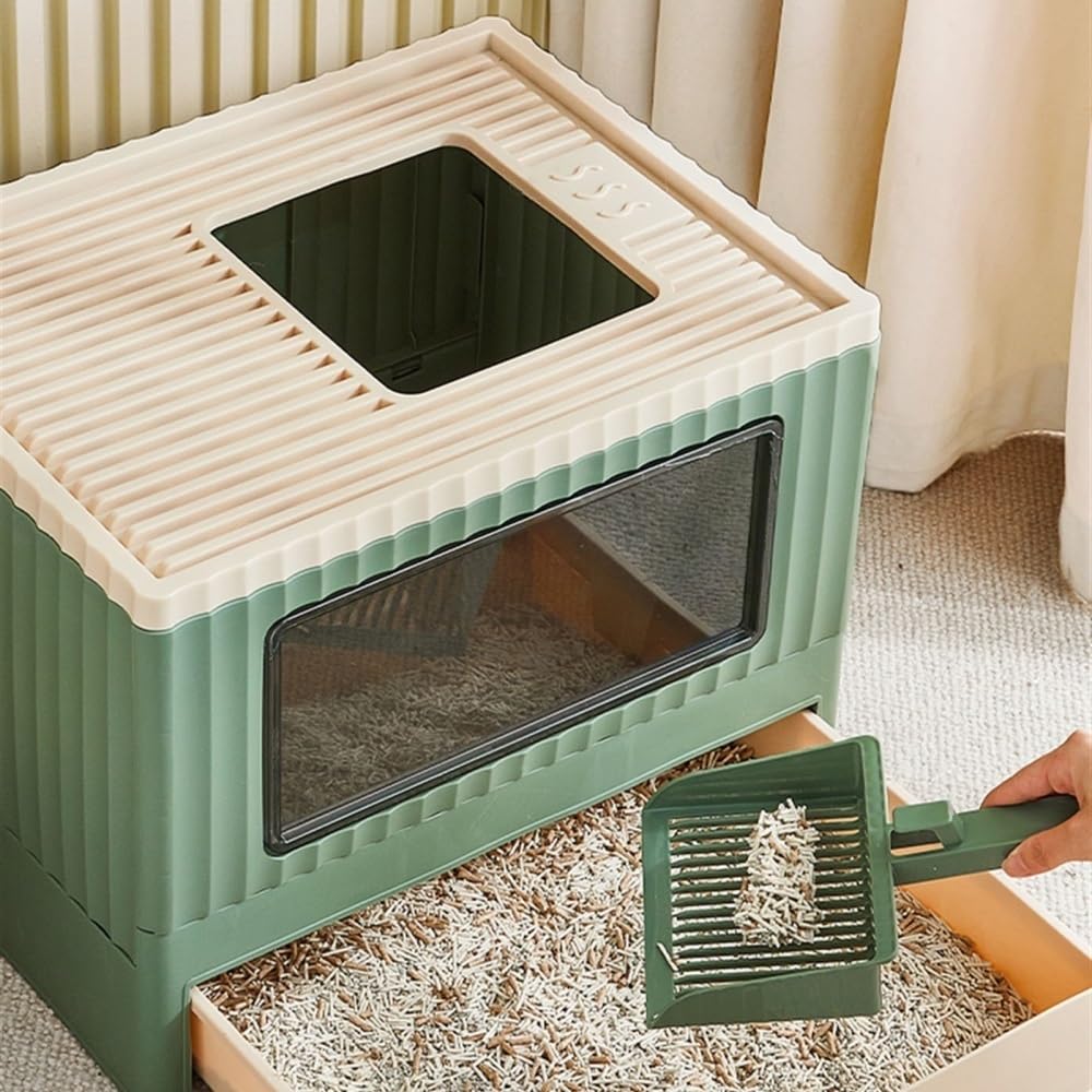 Foldable Top Entry Cat Litter Box with Lid G3894