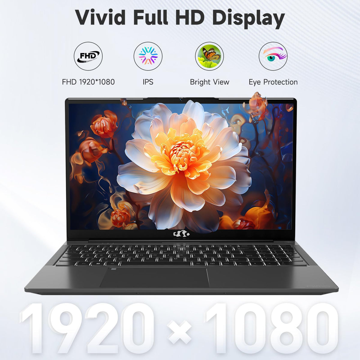 15.6" IPS FHD Laptop Intel Core i3 8GB RAM 256GB SSD N443