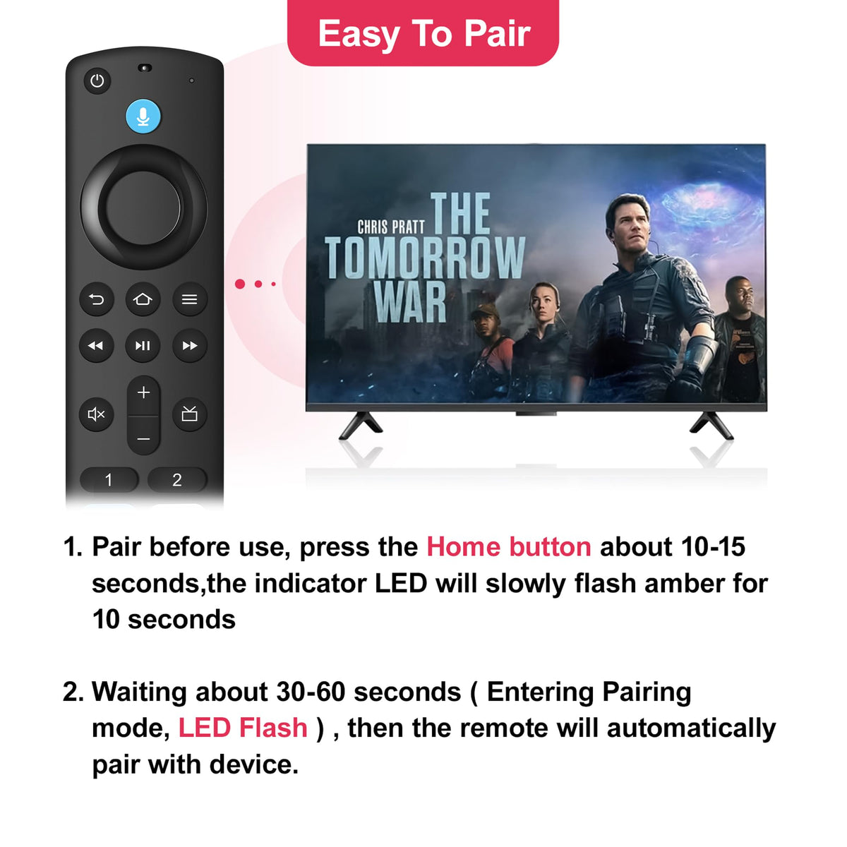 Replacement Fire Stick Remote with Power Volume Buttons Voice Search I2916