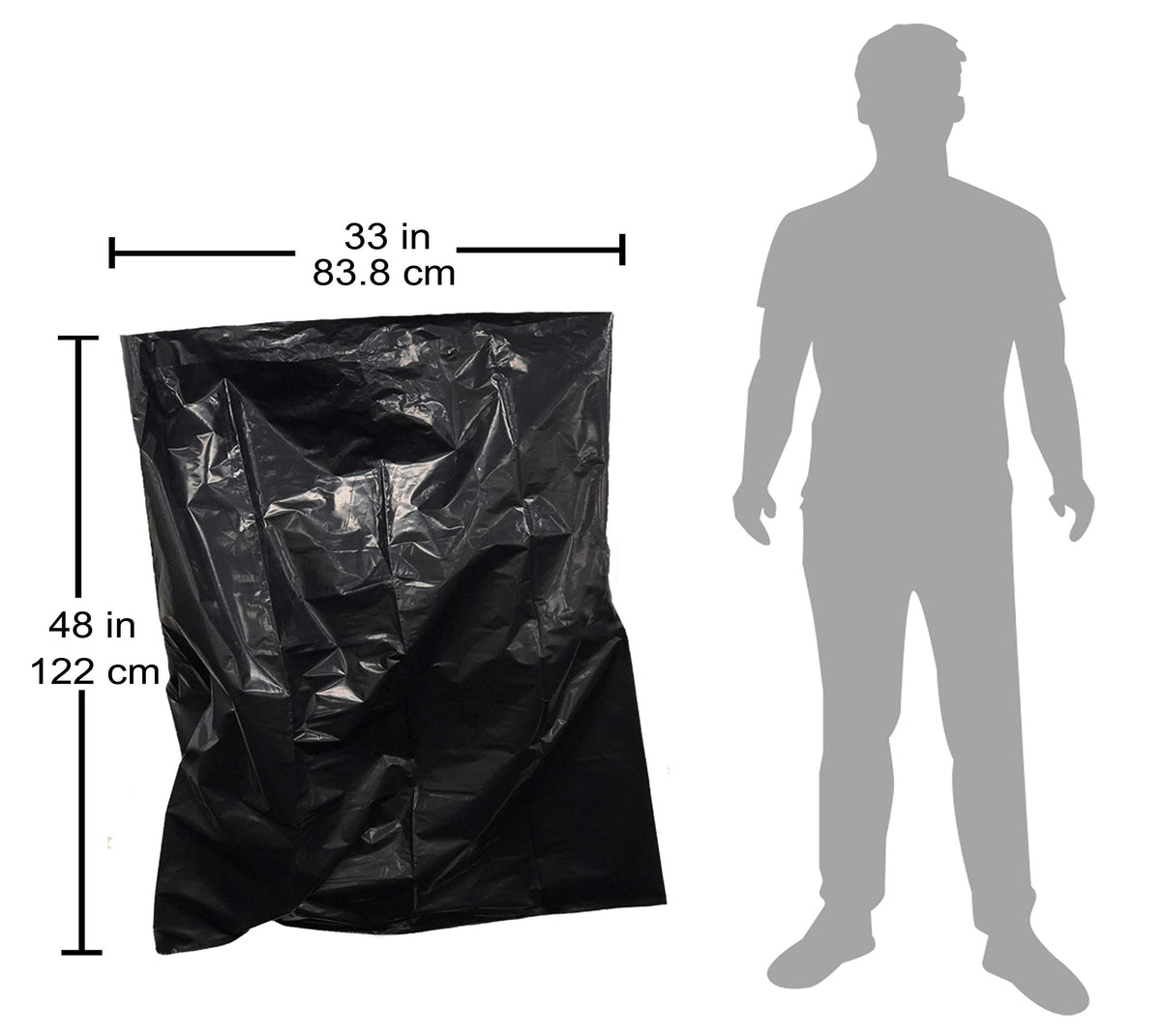 42 Gallon Black Heavy Duty Contractor Trash Bags P646885