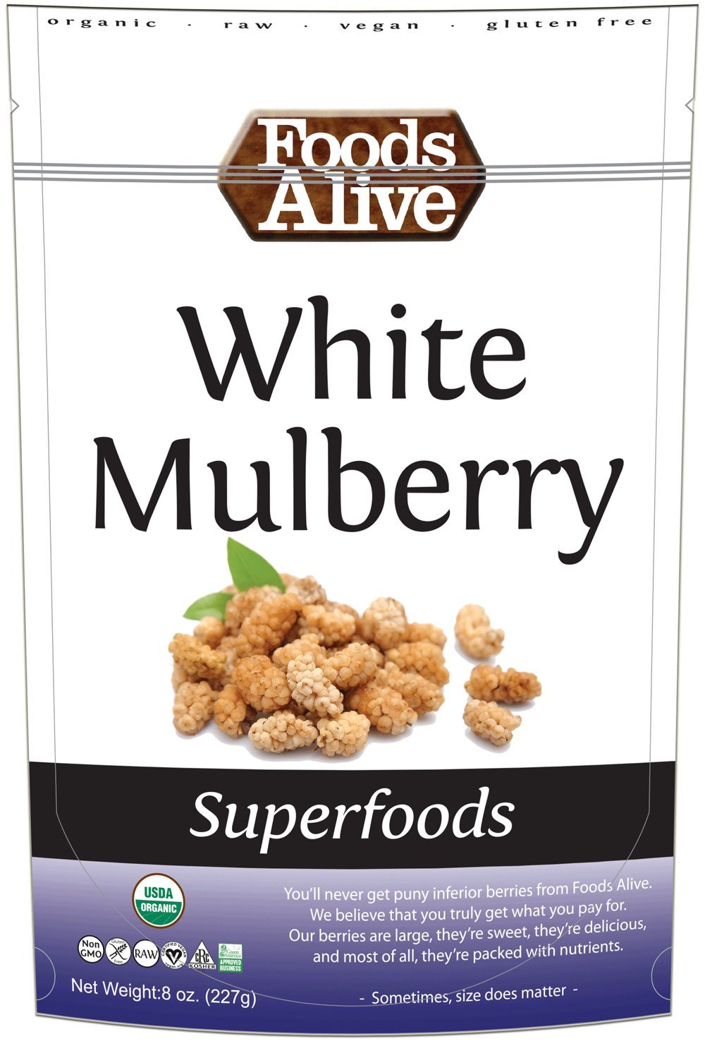 Organic White Mulberries Dried 8 oz J89087