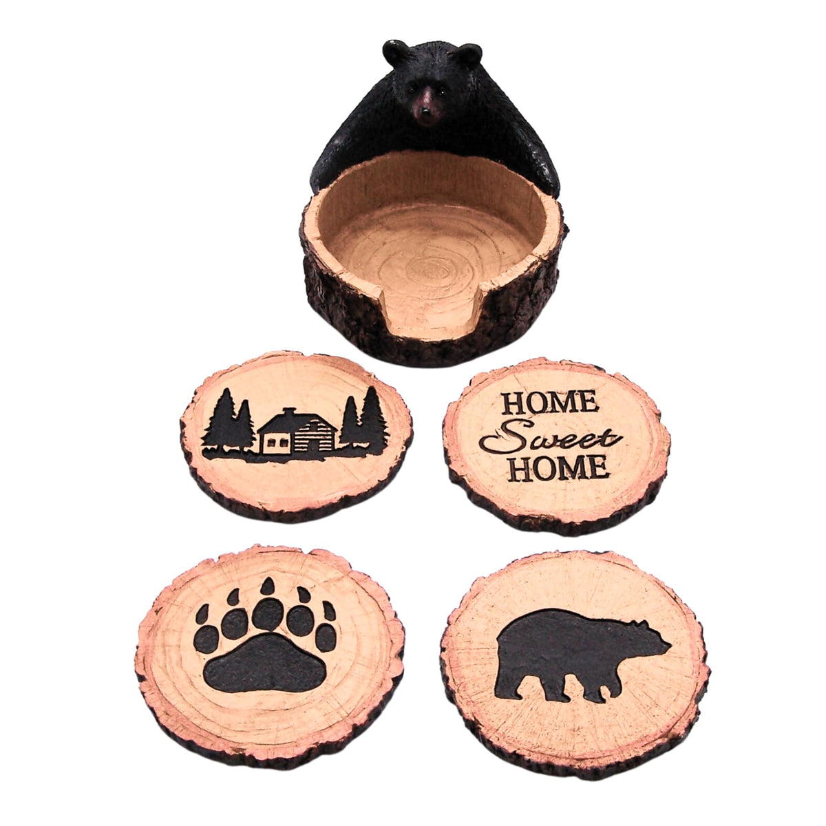 Coaster Set, Set of 4 Assorted Designs, 5 Inches A944