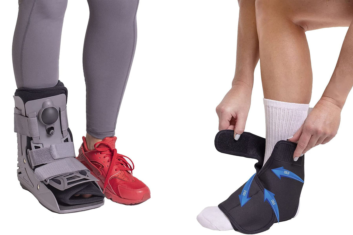 Ultra Light Short Full Shell Walking Boot + Reusable Ankle & Foot Ice Pack A4872