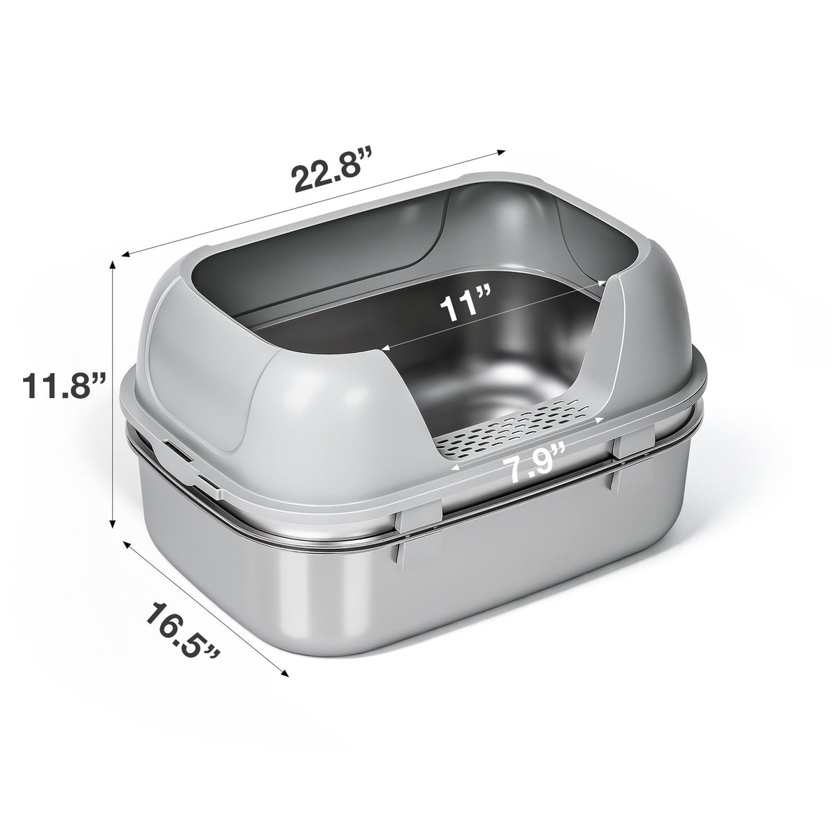 Stainless Steel Sifting Cat Litter Box F127546