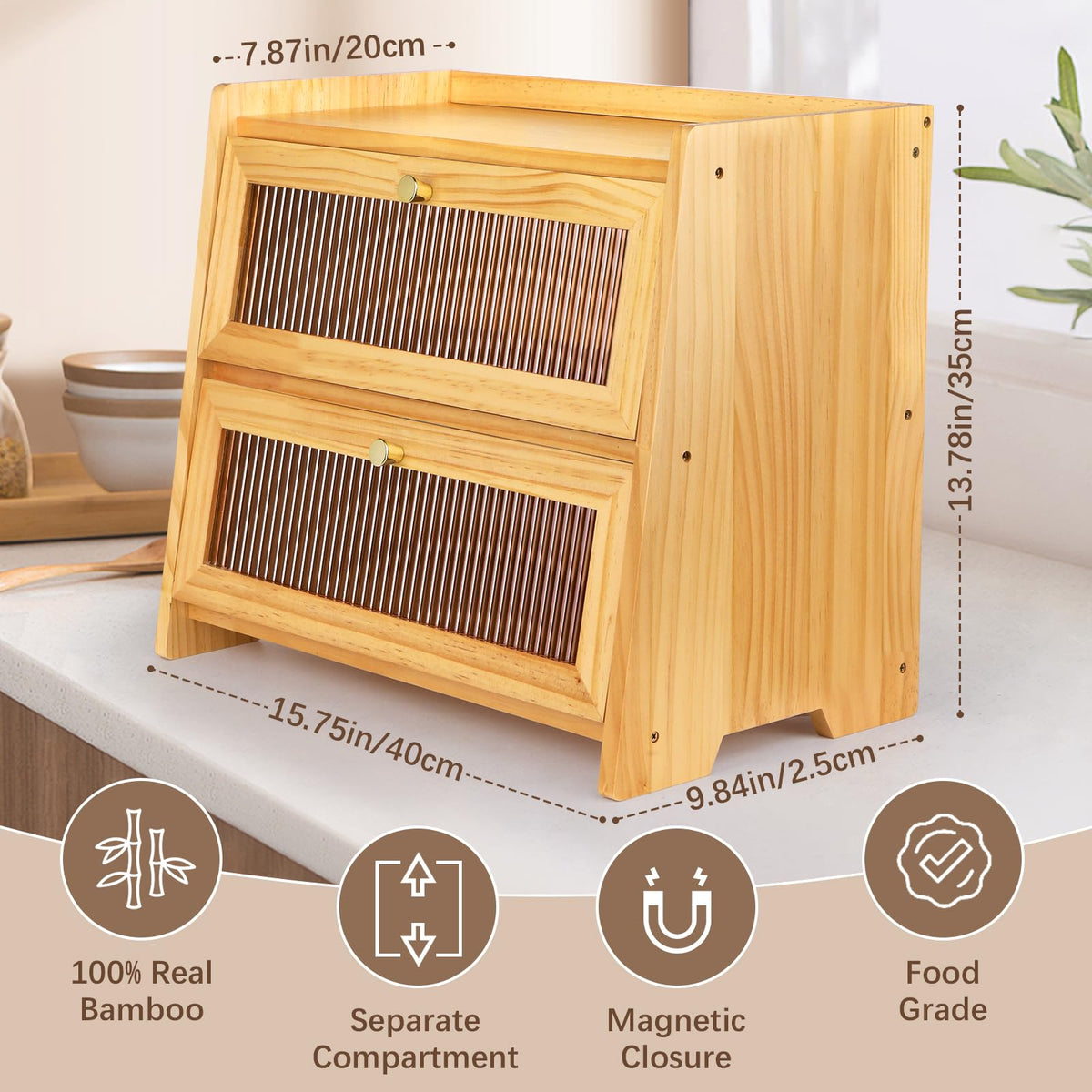 Wooden Bread Box Z16284