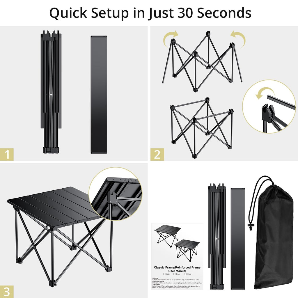 Small Ultralight Aluminum Folding Camping Table T394