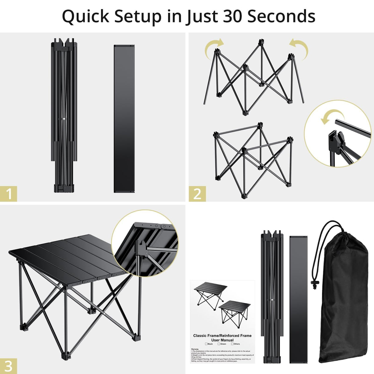 Small Ultralight Aluminum Folding Camping Table T394
