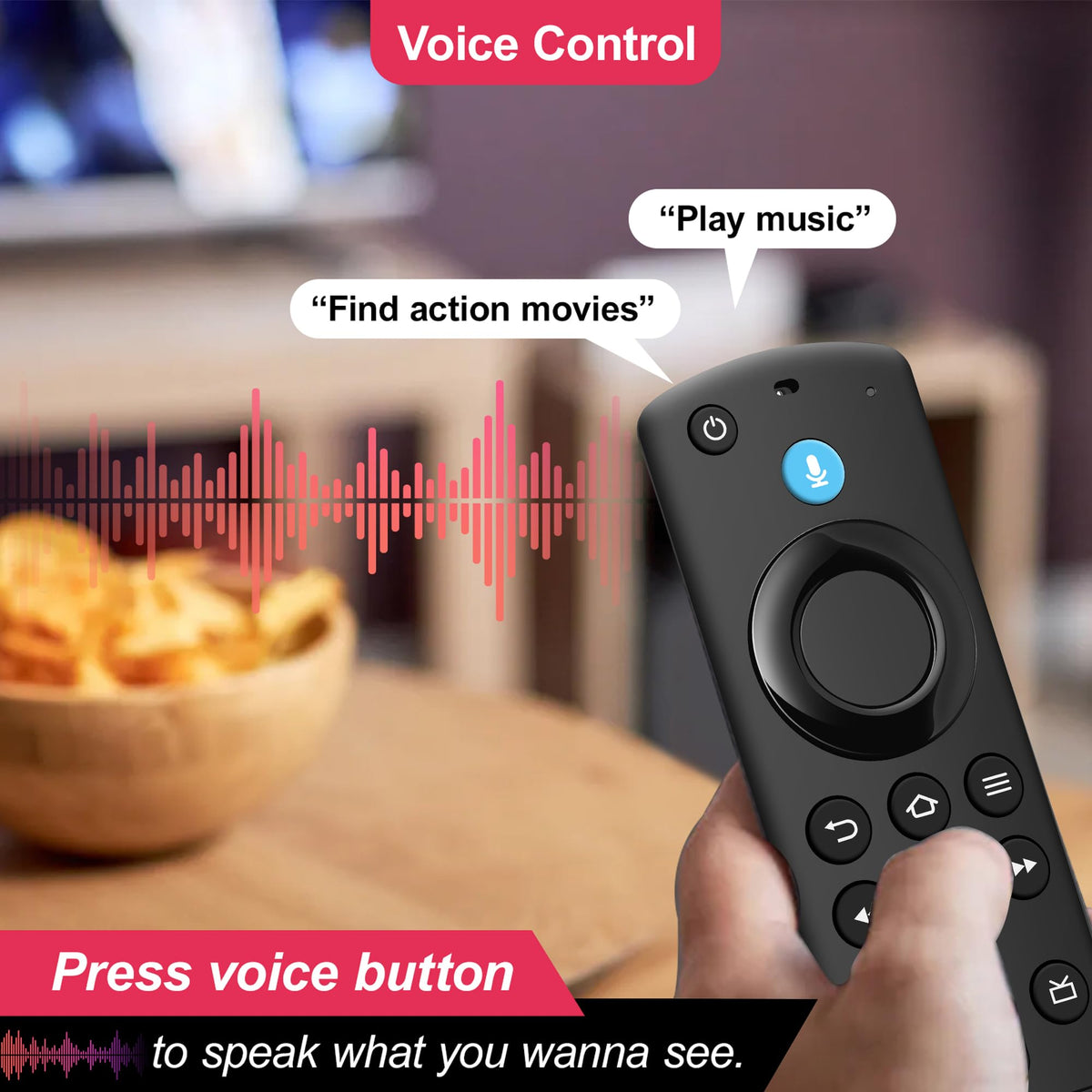 Replacement Fire Stick Remote with Power Volume Buttons Voice Search I2916