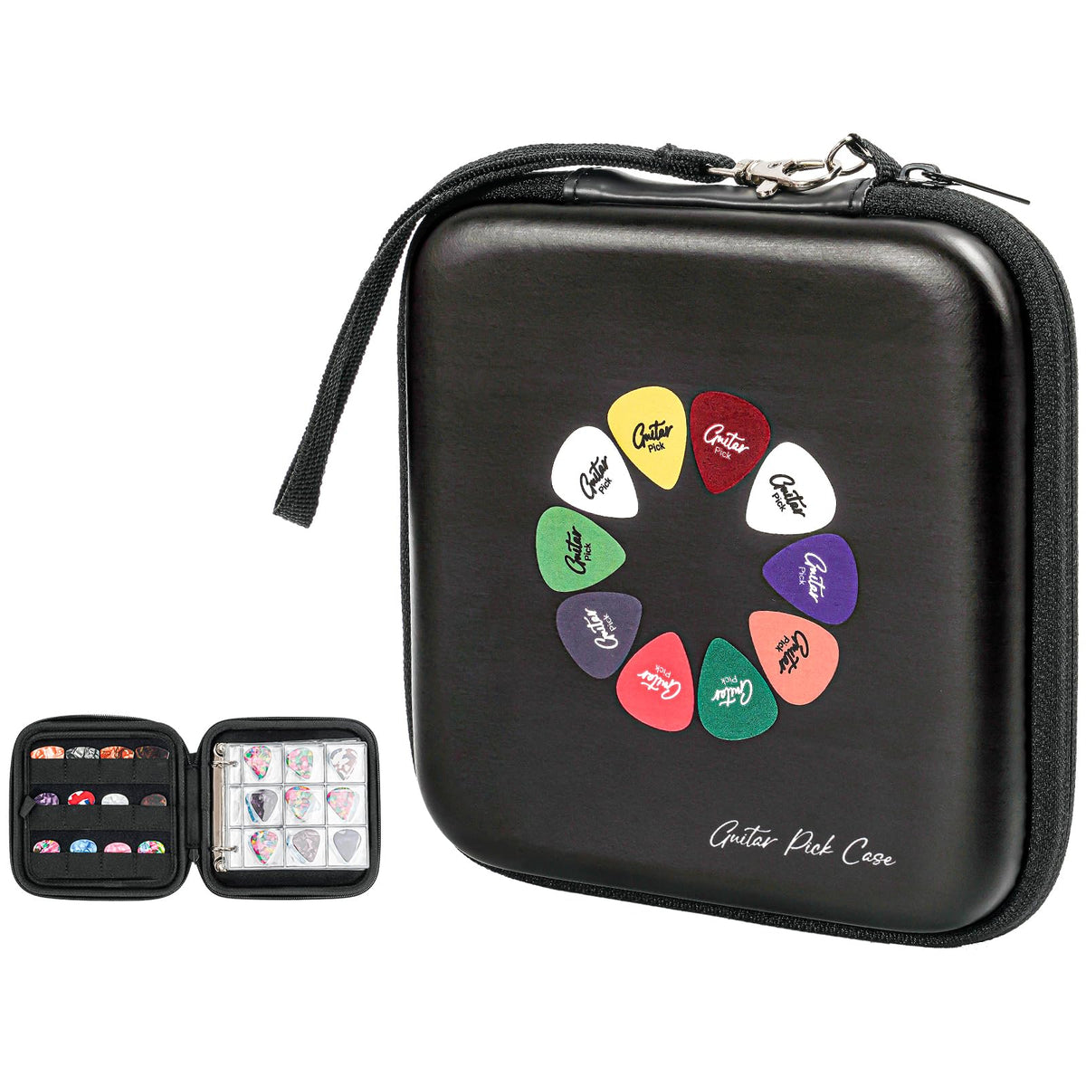 Black Guitar Pick Case Holds 84 pcs Picks W447