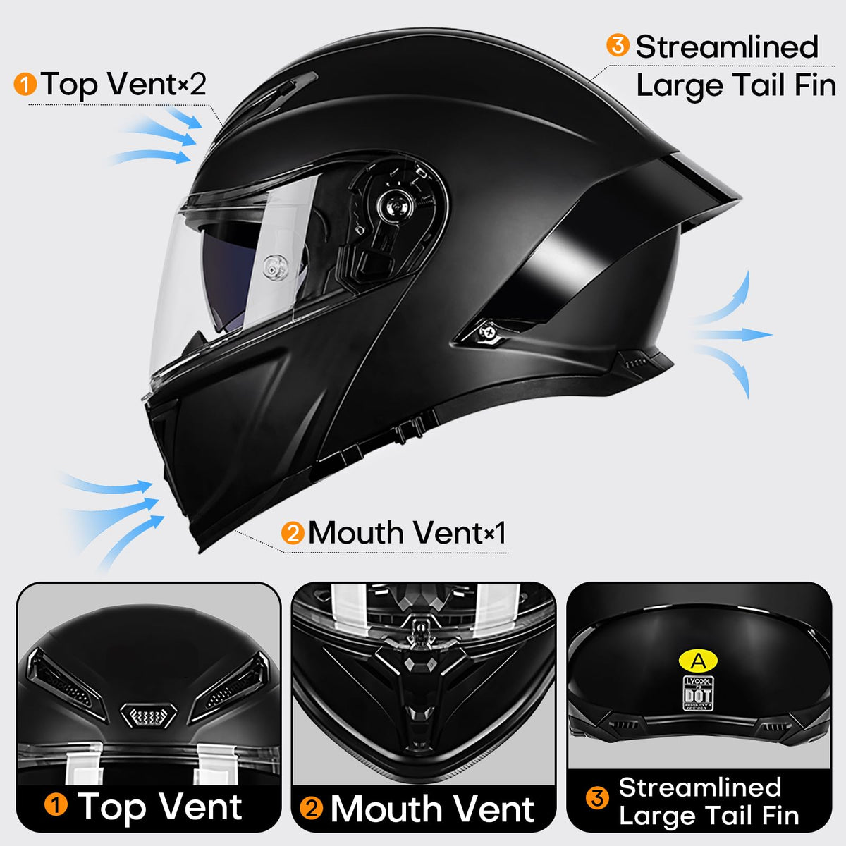 Bluetooth Modular Motorcycle Helmet O7041