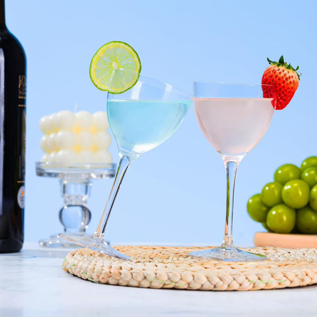 6oz Hand Blown Lead-Free Crystal Martini Glasses Set of 6 Z42774
