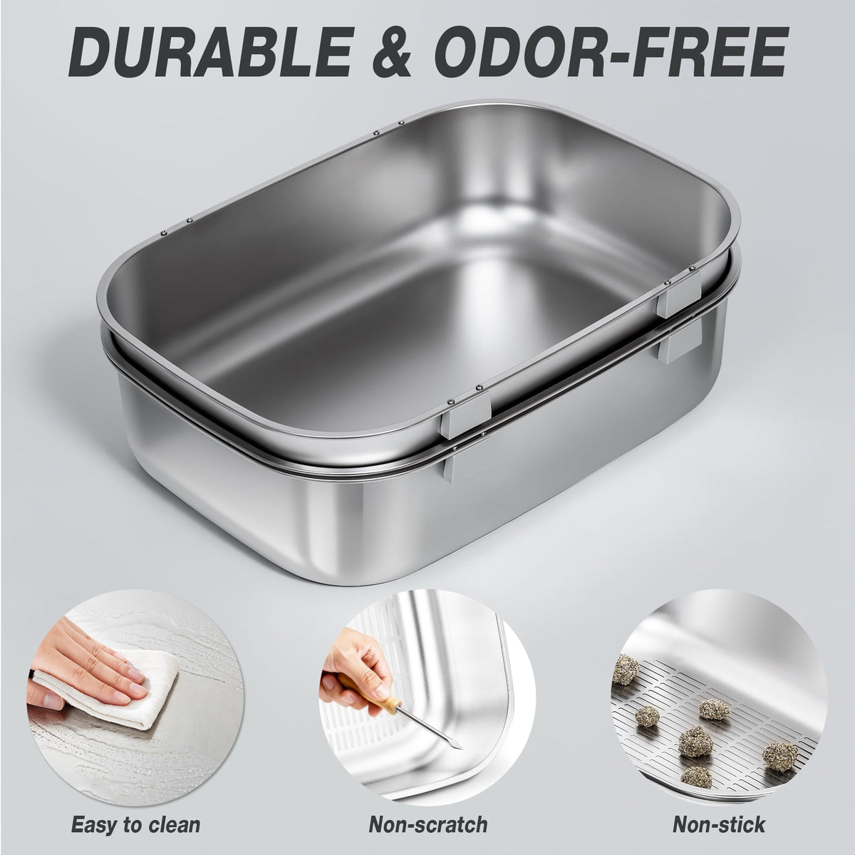 Stainless Steel Sifting Cat Litter Box F127546