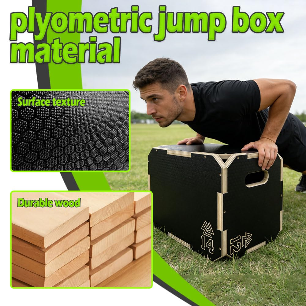3 in 1 Non-Slip Wooden Plyometric Jump Box A6765
