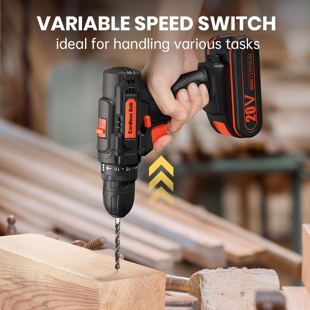 20V Cordless Drill Set with 42 Accessories Y588