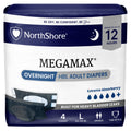 Black Large Adult Diapers with Tabs, 4 Count B1399