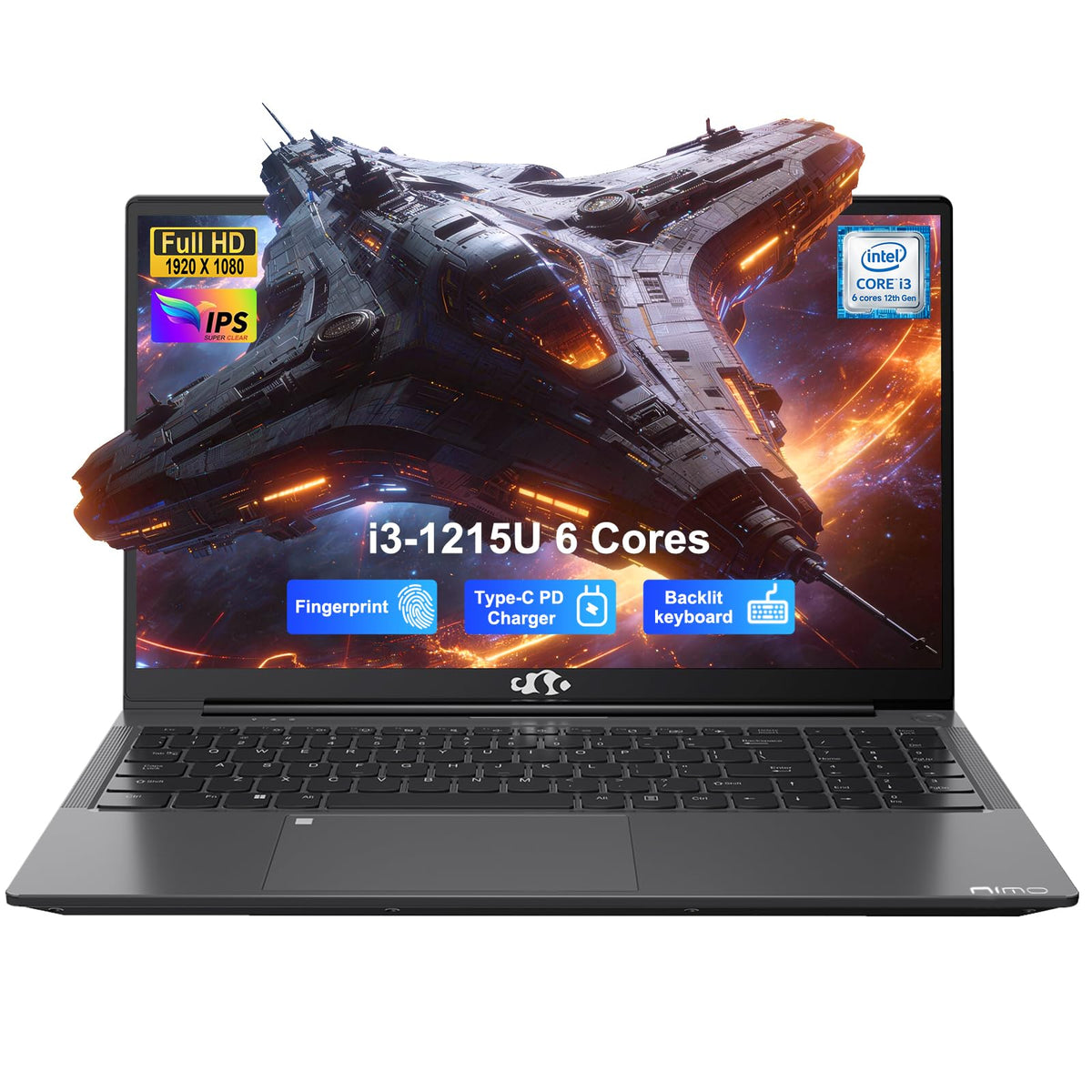 15.6" IPS FHD Laptop Intel Core i3 8GB RAM 256GB SSD N443