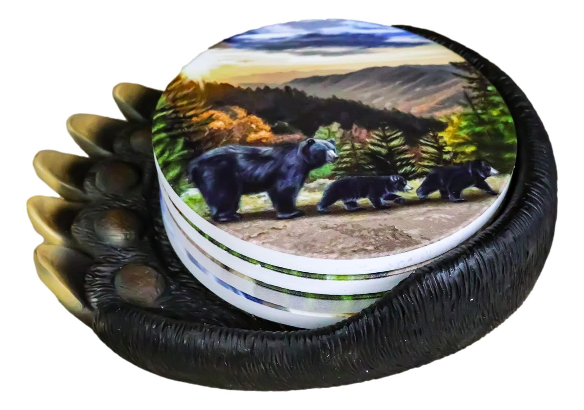 Black Bear Paw Coaster Set with 4 Coasters N55054