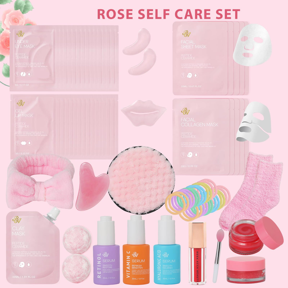 55 Pcs Rose Hydrating Skin Care Set J97113