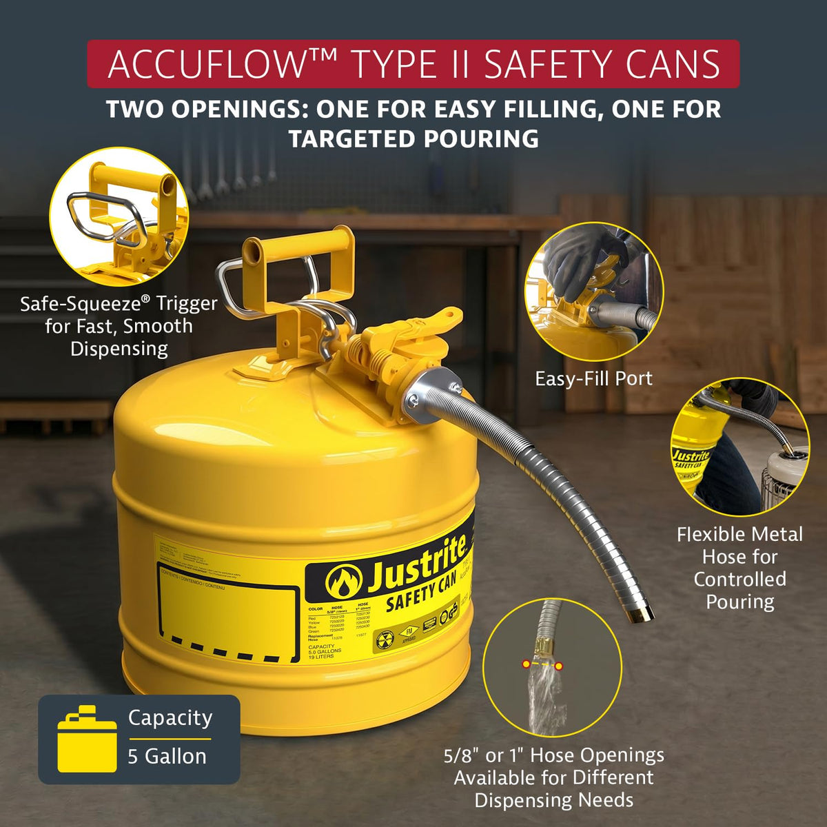 Yellow Galvanized Steel Diesel Fuel Can I2068