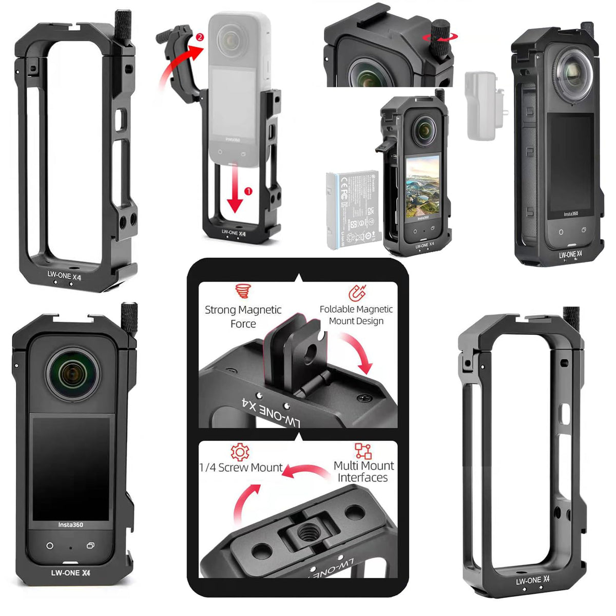 Aluminum Frame Cage Case Bag Glass Lens Guard Set Screen Protector E892