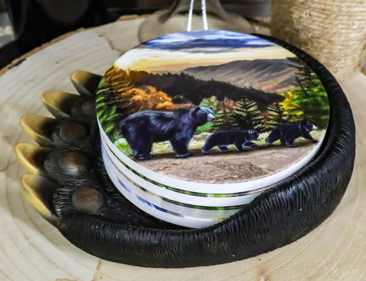 Black Bear Paw Coaster Set with 4 Coasters N55054