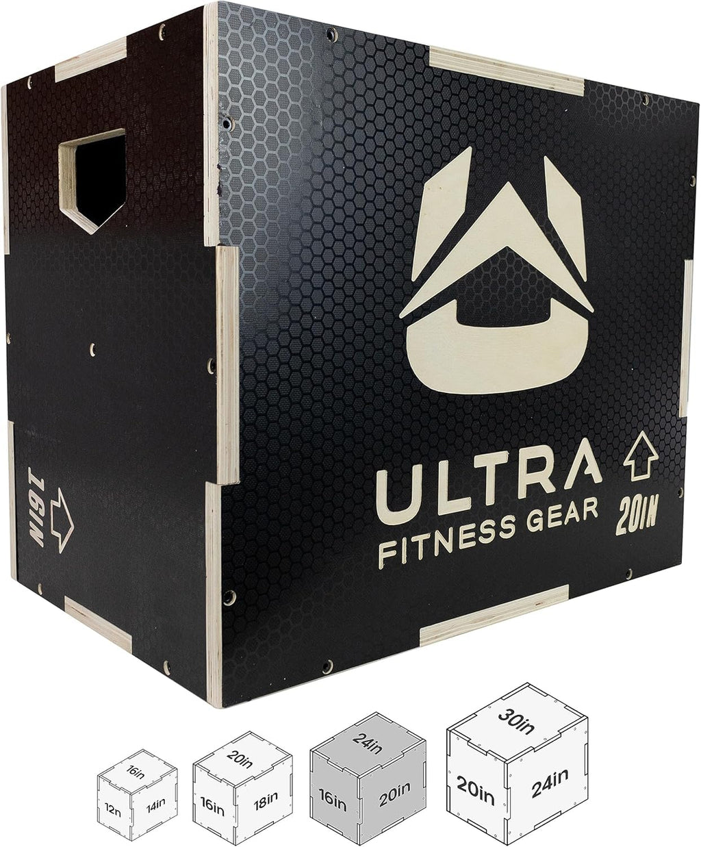 Wooden Plyo Box, 16/14/12 Anti-Slip A949