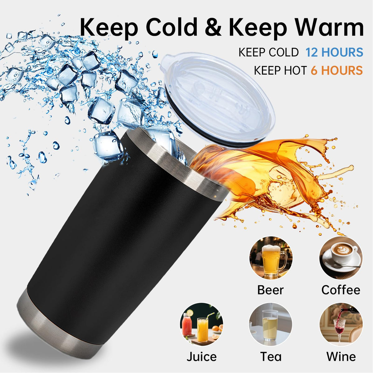 32 Pack 20oz Stainless Steel Insulated Tumblers with Lid & Straw N68898