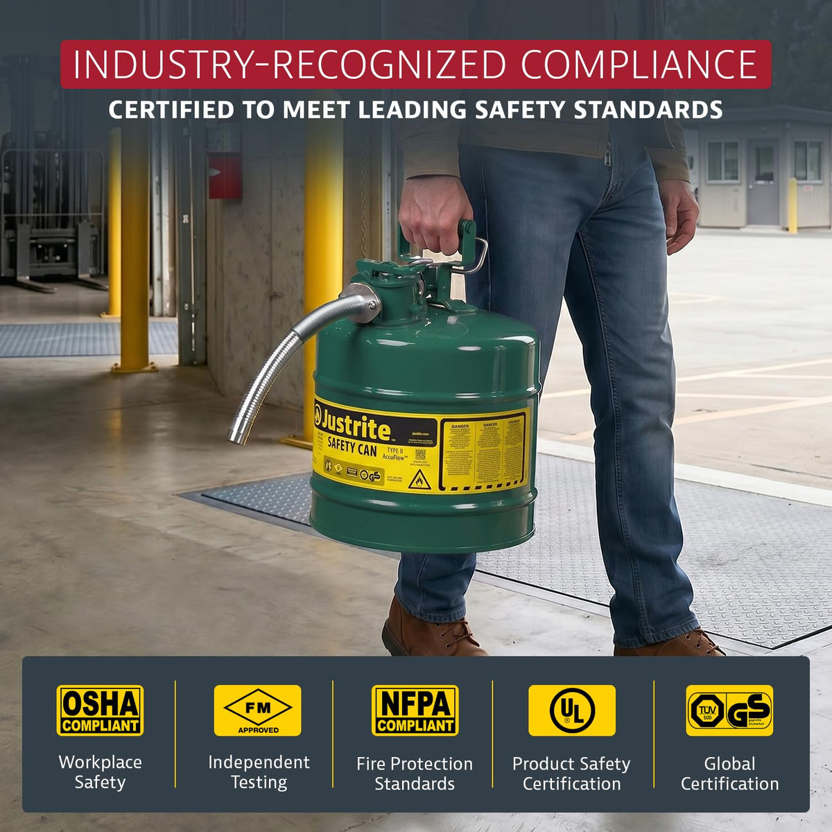 Green Galvanized Steel Safety Can P854589