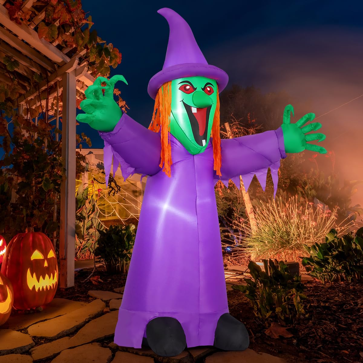 8FT Purple Halloween Inflatables with LEDs X307922