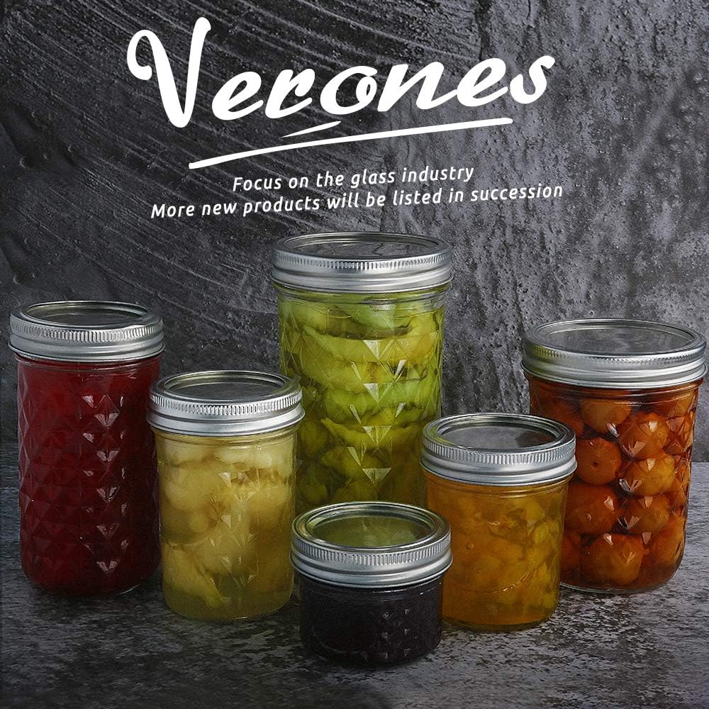 15 Pack 12 oz Mason Jars with Lids D2736