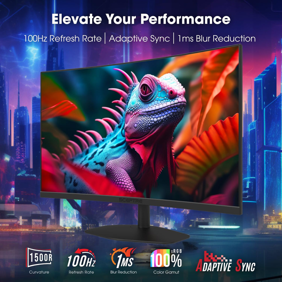 Curved 27-inch Gaming Monitor 1500R 100Hz HDMI DisplayPort 1ms K26189