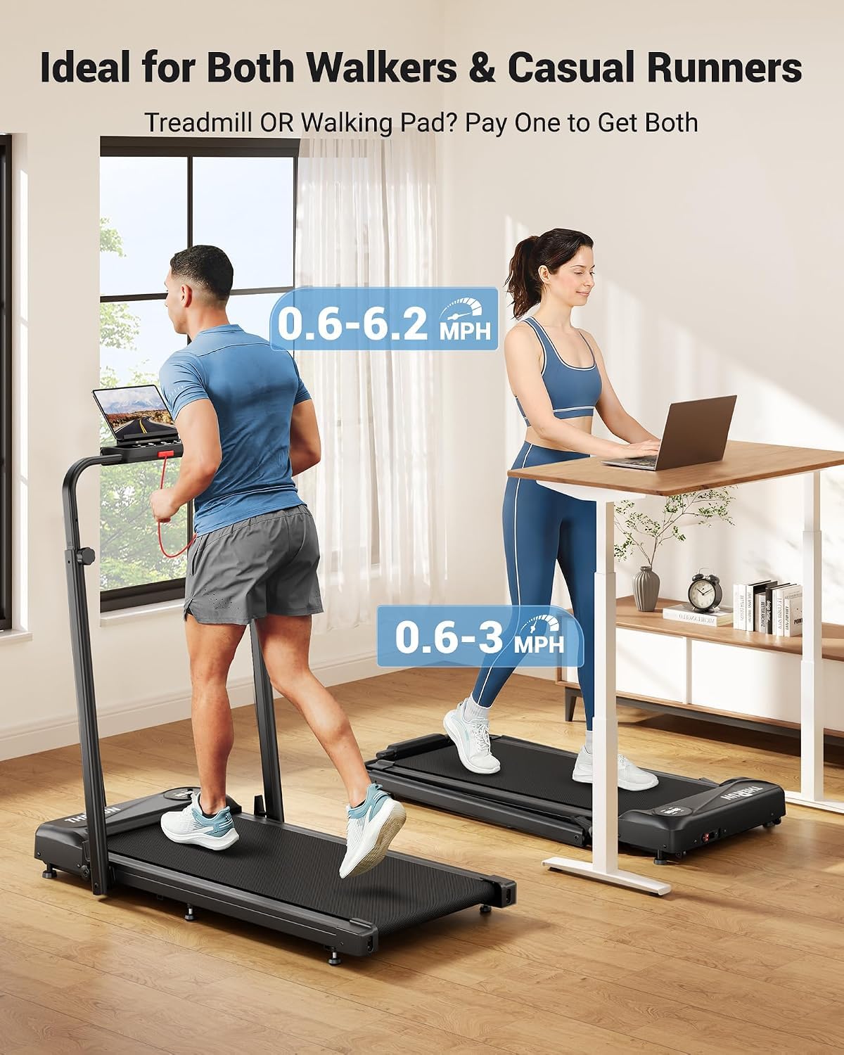 2 in 1 Under Desk Portable Treadmill C3182