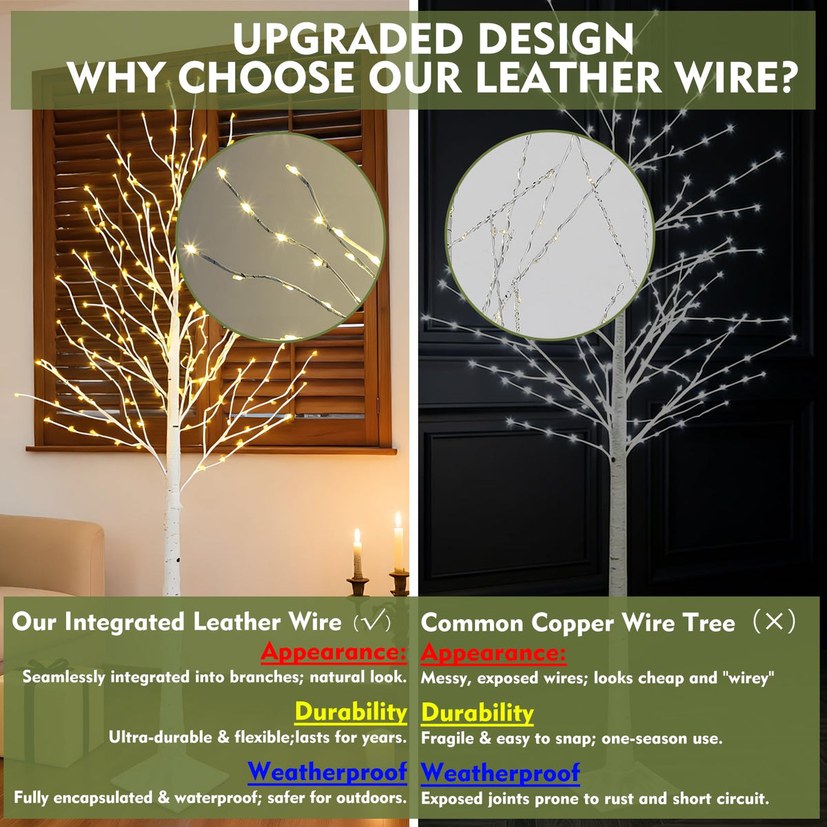 6FT Lighted Birch Tree with 260 LED and Timer H658203