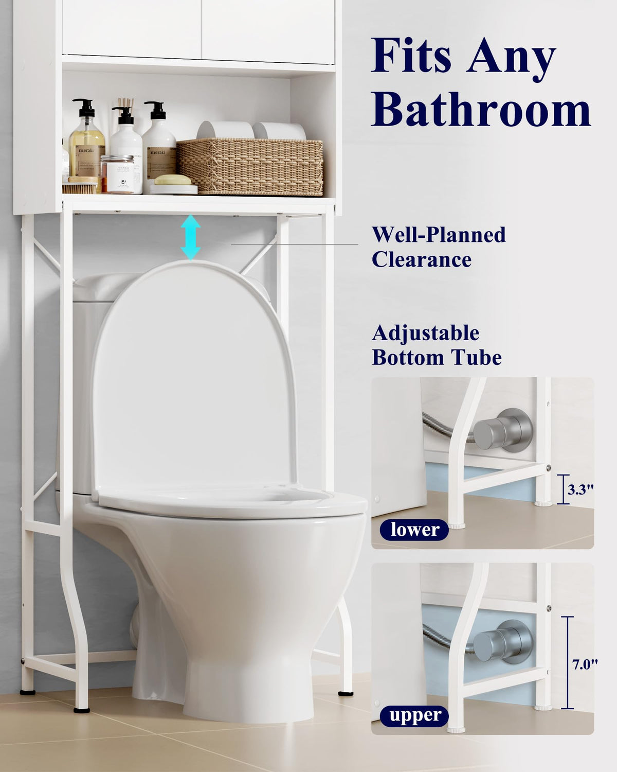 Over Toilet Storage Cabinet with Adjustable Shelf B73618
