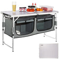 Folding Camping Cooking Table with Storage Organizer K972026